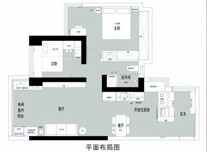 小的空间拥有5大功能区细节一步到位！CQ9电子登录注册78㎡极简风设计小(图6)